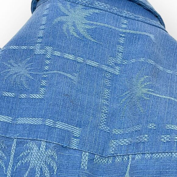 Jamaica Jaxx Shirt Blue Tropical Hawaiian Print 100% Silk Men’s Large - Picture 7 of 10
